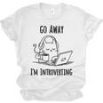 Go Away I'm Introverting Cat Introvert Anxiety Anxious Unisex Jersey T-Shirt