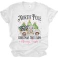 Holiday Scene Nostalgia North Pole Tree Farm Merry Christmas Unisex Jersey T-Shirt