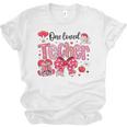 HUGvyn One Loved Teacher Valentine Book Heart Reading Bow Unisex Jersey T-Shirt