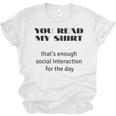 Introvert “You Read My Shirt” Tee T-Shirt Unisex Jersey T-Shirt Introvert “You Read My Shirt” Tee T-Shirt Unisex Jersey T-Shirt