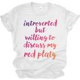 Introverted Willing To Discuss Red Platy Introvert Unisex Jersey T-Shirt Introverted Willing To Discuss Red Platy Introvert Unisex Jersey T-Shirt