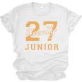 Junior Class 2027 Graduation Back To School Orange Letters Premium Tri-Blend Unisex Jersey T-Shirt