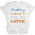 Knitting Now Minimal Socializing Introvert Vintage Unisex Jersey T-Shirt