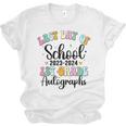 Last Day Autographs 1st Grade Graduation Boys Girls Groovy Unisex Jersey T-Shirt