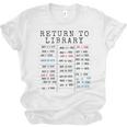 Library Card Due Date Stamp Book Lover Reading Vintage Read Unisex Jersey T-Shirt