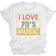 I Love 70's Music Retro Style Nostalgia Vibe 1970 70's Party Unisex Jersey T-Shirt
