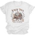 North Pole Book-Club Hot Cocoa Served Daily Christmas Book Unisex Jersey T-Shirt North Pole Book-Club Hot Cocoa Served Daily Christmas Book Unisex Jersey T-Shirt