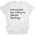 Theology Introvert Christian Conversation Starters Unisex Jersey T-Shirt