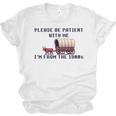 PLEASE BE PATIENT WITH ME I'M FROM THE 1900s 90s Meme Premium Unisex Jersey T-Shirt PLEASE BE PATIENT WITH ME I'M FROM THE 1900s 90s Meme Premium Unisex Jersey T-Shirt