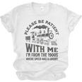 Please Be Patient With Me I'm From The 1900s Funny Train Premium Unisex Jersey T-Shirt
