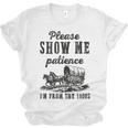 Please Show Me Patience I'm From The 1900s Vintage Horse Unisex Jersey T-Shirt