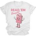 Read 'Em Western Cowgirl Retro Groovy Reading Books Unisex Jersey T-Shirt Read 'Em Western Cowgirl Retro Groovy Reading Books Unisex Jersey T-Shirt