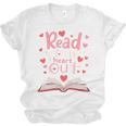 Read Your Heart Out Teacher Valentines Day Reading Book Love Premium Tri-Blend Unisex Jersey T-Shirt