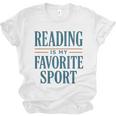 Reading Is My Favorite Sport Literary Book Lover Typography Unisex Jersey T-Shirt Reading Is My Favorite Sport Literary Book Lover Typography Unisex Jersey T-Shirt
