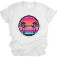 Retro 80s Synthwave Sunset & Palm Trees Retro Nostalgia 80s Unisex Jersey T-Shirt