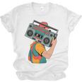 Retro 90s Boombox Nostalgia Party For Music Lovers Men Women Unisex Jersey T-Shirt