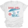 Retro Book Girl Summer Beach Vacation For Book Lover Unisex Jersey T-Shirt