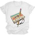 Retro Cassette Tape & Pencil Rewind Nostalgia Party 80s 90s Premium Unisex Jersey T-Shirt