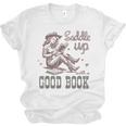 Retro Cowgirl ReadingTee Saddle Up With A Good Book Western Unisex Jersey T-Shirt