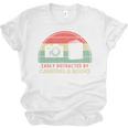 Retro Easily Distracted By Cameras & Books Photography Unisex Jersey T-Shirt Retro Easily Distracted By Cameras & Books Photography Unisex Jersey T-Shirt