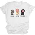 Rock Paper Scissors Hand Game Cute Paw Cat Introvert Unisex Jersey T-Shirt