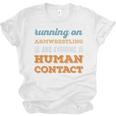 Running On Armwrestling Social Introvert Humor Vintage Unisex Jersey T-Shirt