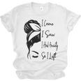 I Came I Saw I Had Anxiety So I Left Messy Bun Introvert Unisex Jersey T-Shirt I Came I Saw I Had Anxiety So I Left Messy Bun Introvert Unisex Jersey T-Shirt
