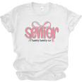 Senior 2026 Coquette Pink Bow Graduation 2026 Class Of 2026 Unisex Jersey T-Shirt