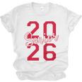 Senior 2026 Graduation Varsity Red Letters On The Back Unisex Jersey T-Shirt