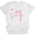 Senior 2027 Class Of 2027 Coquette Pink Bow Graduation 2027 Premium Tri-Blend Unisex Jersey T-Shirt