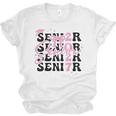 Senior 2027 Class Of 2027 Coquette Pink Bow Graduation 2027 Unisex Jersey T-Shirt