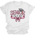 Senior Class Of 2027 Coquette Pink Bow Graduation 2027 Women Unisex Jersey T-Shirt