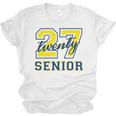Senior Class Of 2027 Graduation Yellow And Blue On The Back Premium Tri-Blend Unisex Jersey T-Shirt