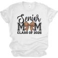 Senior Mom Class Of 2026 Graduation Leopard Coquette Bow Unisex Jersey T-Shirt