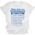 Silent Girls Are DangerousFor Quiet Introvert Girl Unisex Jersey T-Shirt Silent Girls Are DangerousFor Quiet Introvert Girl Unisex Jersey T-Shirt
