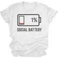 Social Battery 1 Shirt Introvert Anti Social Tee Gif Unisex Jersey T-Shirt