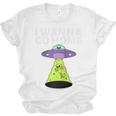 I Wanna Go Home Introvert UFO UAP Flying Saucer Trippy Alien Raglan Baseball Tee Unisex Jersey T-Shirt