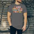 I Like Animals More Than People Sarcastic Introvert Unisex Jersey T-Shirt