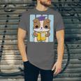 Bulldog Anime Pup Graduation Unisex Jersey T-Shirt