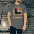 Cats Coffee & 3 People Tee Cute Font Introvert Humor Unisex Jersey T-Shirt Cats Coffee & 3 People Tee Cute Font Introvert Humor Unisex Jersey T-Shirt