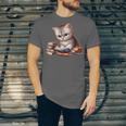 Cute Kitten Bookworm Adorable Cat With Glasses Reading Book Unisex Jersey T-Shirt