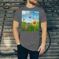 Frutiger Aero Aesthetic Tech Scenery Fishes Sunflower Unisex Jersey T-Shirt