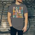 Happy Last Day Of School Groovy Teacher Student Graduation Unisex Jersey T-Shirt