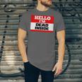 Hello I'm Dead Inside Name Tag Introvert Sarcastic Unisex Jersey T-Shirt