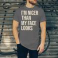 I'm Nicer Than My Face Looks Introverted Introverts Unisex Jersey T-Shirt