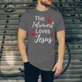 This Introvert Loves Jesus Religious Red Hearts Graphic Unisex Jersey T-Shirt This Introvert Loves Jesus Religious Red Hearts Graphic Unisex Jersey T-Shirt