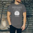 Introvert But Willing To Talk About Cats Unisex Jersey T-Shirt
