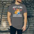 Just A Girl Who Loves Dogs And Books Reading Dog Puppy Lover Unisex Jersey T-Shirt