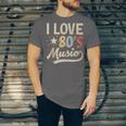 I Love 80's Music Retro Style Nostalgia Cassette 1980s Party Unisex Jersey T-Shirt