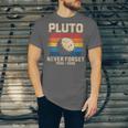 Pluto Never Forget Space Nostalgia Astronomy Humor Unisex Jersey T-Shirt